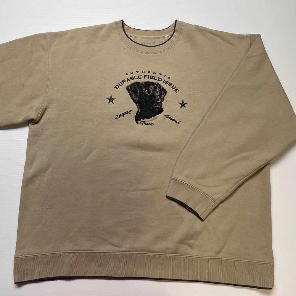 Embroidered Black Lab Loyal True Friend Crewneck Size L